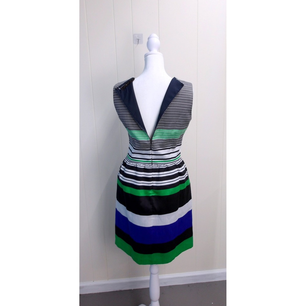 The Limited Striped Sleeveless Dress Black White Green Blue Women's 8 /#7230 - Picture 6 of 6